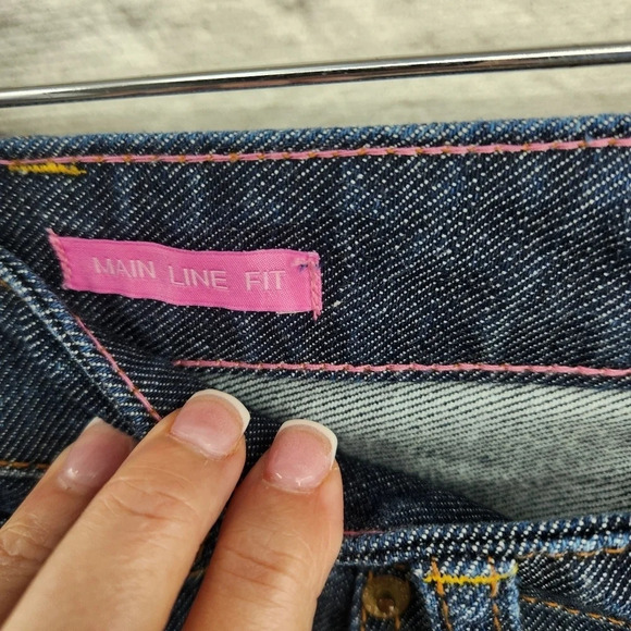 Lilly Pulitzer Y2K Main Line Fit Cropped Blue Denim Dark Wash Denim Jeans Size 2 - Picture 6 of 14